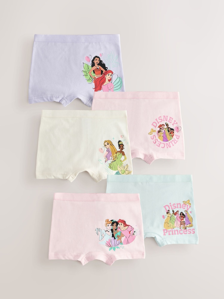 Pink/Purple Disney Princesses Shorts Briefs 5 Pack (2-12yrs) - Image 1 of 1