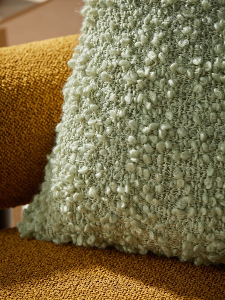 MADE.COM Mint Green Agda Cosy Boucle Cushion - Image 2 of 3