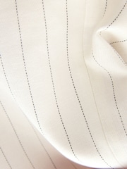 Noir et blanc - Blazer rayé à poitrine simple avec lin - Image 8 of 8