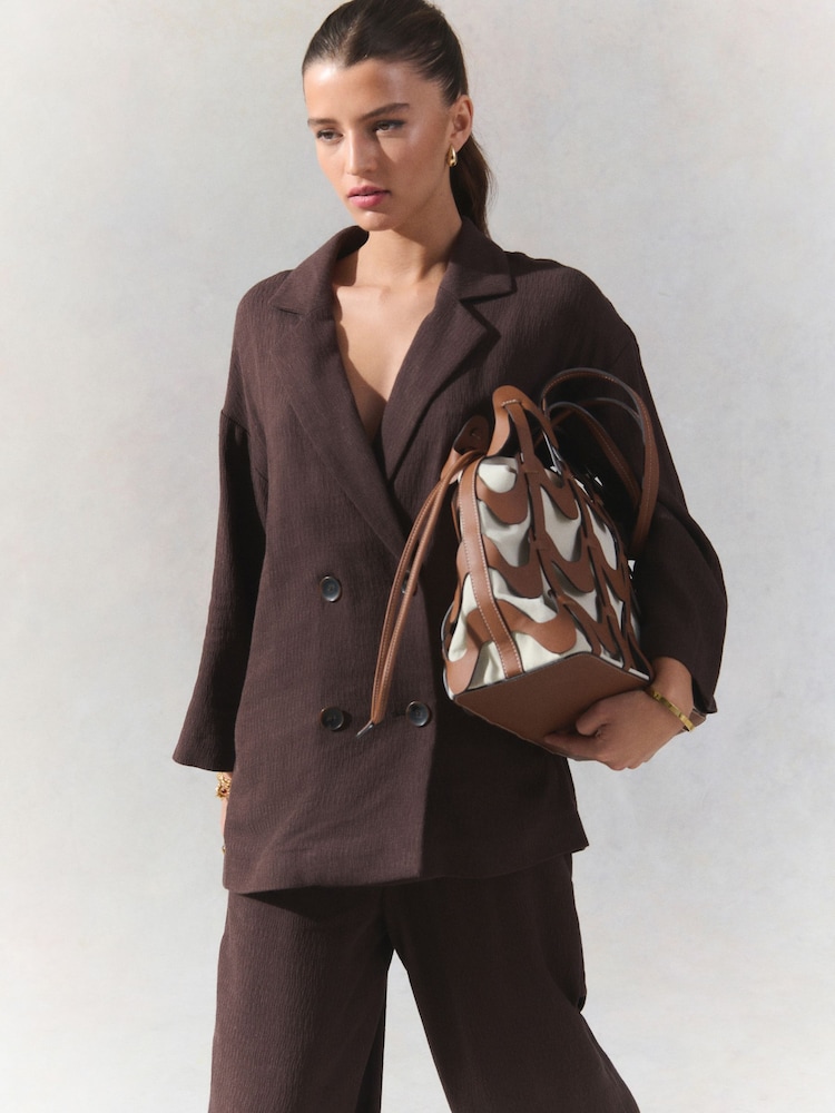 Brun - Crinkle Textured Relaxed Jacket - Image 1 of 8