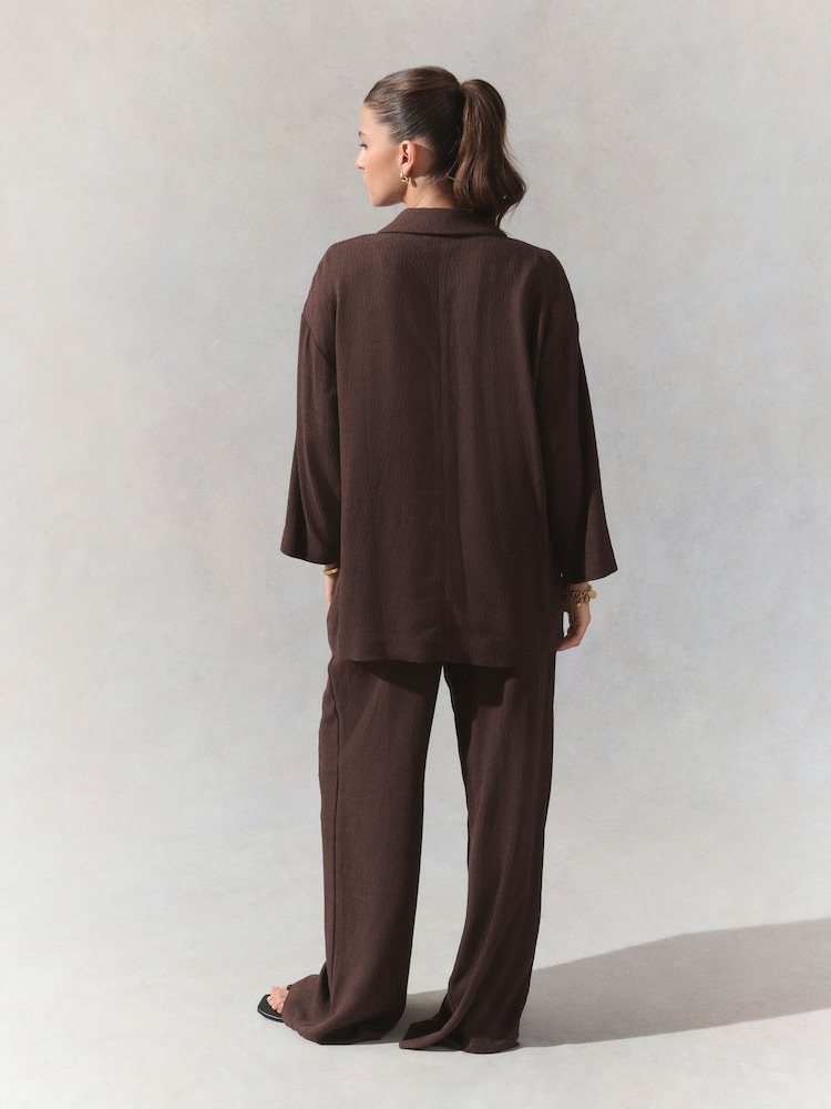 Brun - Crinkle Textured Relaxed Jacket - Image 2 of 8