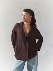 Brun - Crinkle Textured Relaxed Jacket - Image 3 of 8