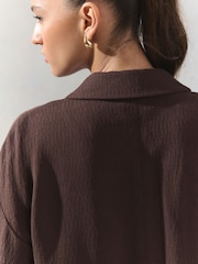 Brun - Crinkle Textured Relaxed Jacket - Image 5 of 8