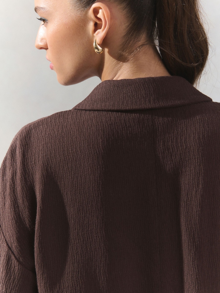 Brun - Crinkle Textured Relaxed Jacket - Image 5 of 8