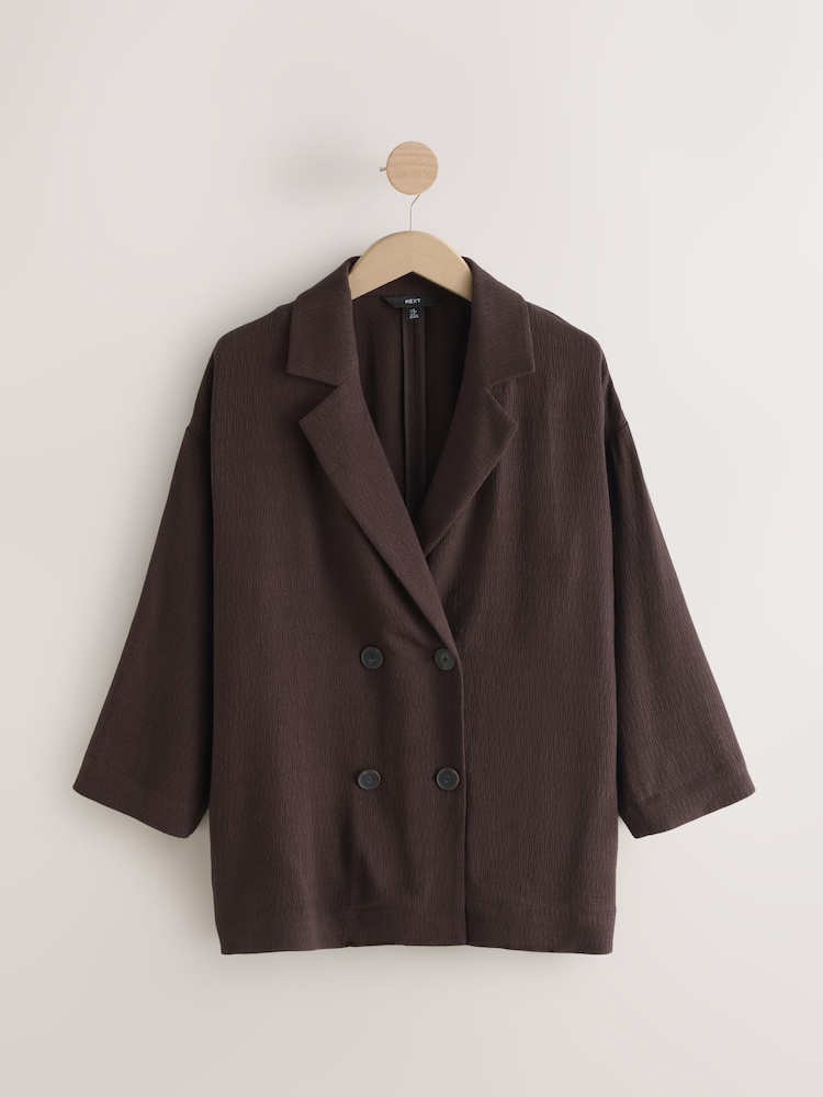 Brun - Crinkle Textured Relaxed Jacket - Image 6 of 8