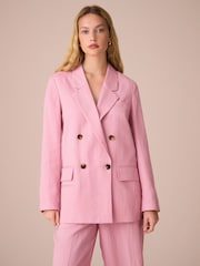Pink Tailored Double Breasted Blazer - Image 1 of 5