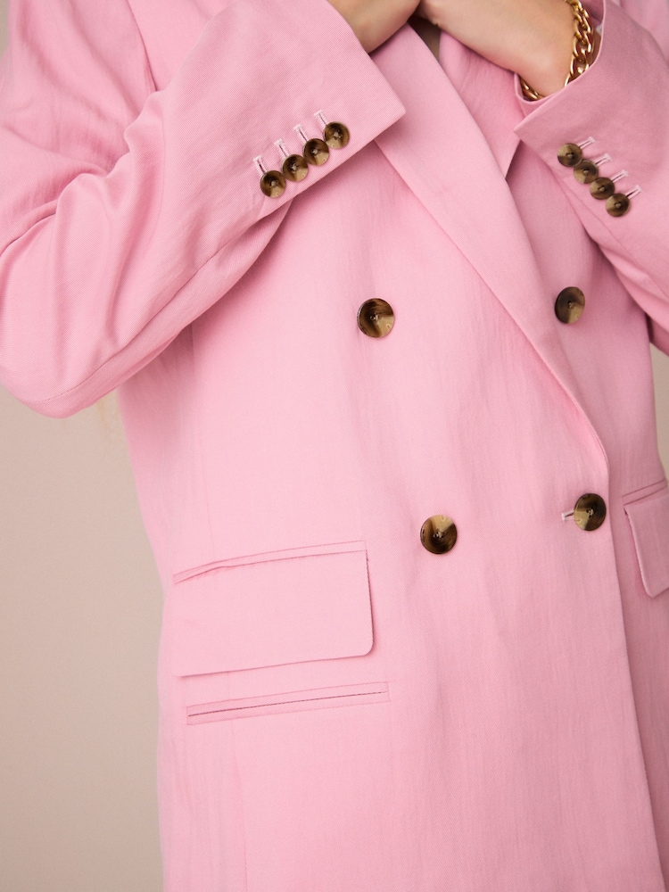 Pink Tailored Double Breasted Blazer - Image 5 of 5