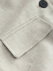 Neutral Cotton Linen Blend Trophy Jacket - Image 7 of 8