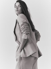 Blue Tailored Blazer with Linen - Image 4 of 9