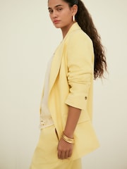 Yellow Tailored Blazer with Linen - Image 3 of 9