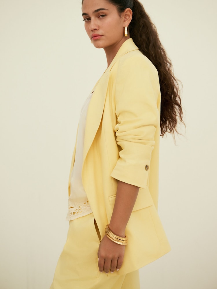 Gelb - Blazer in Tailored-Fit mit Leinen - Image 3 of 9