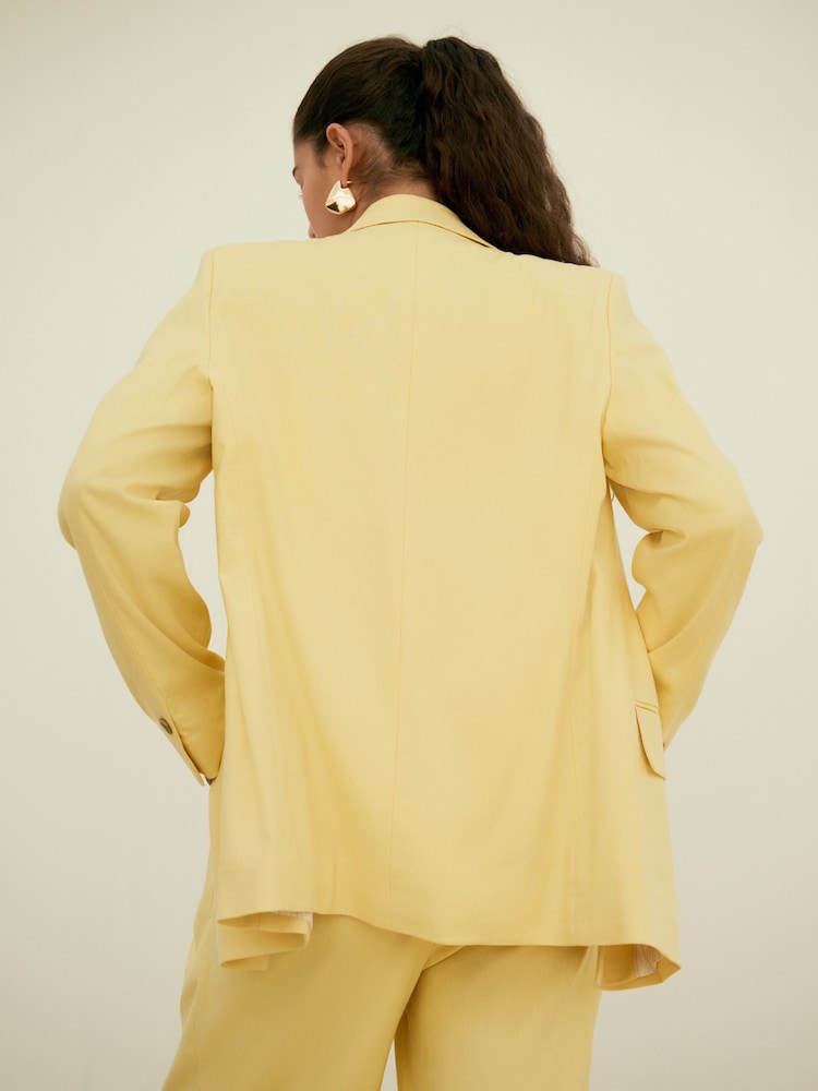 Gelb - Blazer in Tailored-Fit mit Leinen - Image 4 of 9