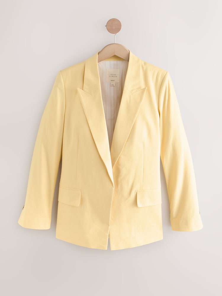 Gelb - Blazer in Tailored-Fit mit Leinen - Image 6 of 9