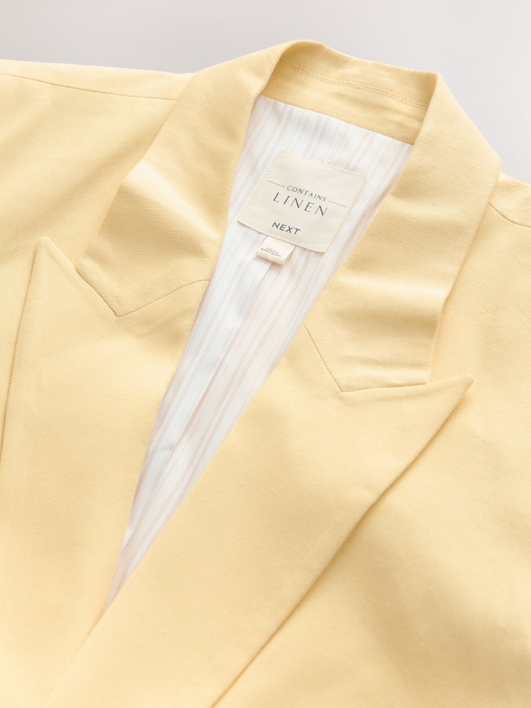 Gelb - Blazer in Tailored-Fit mit Leinen - Image 7 of 9