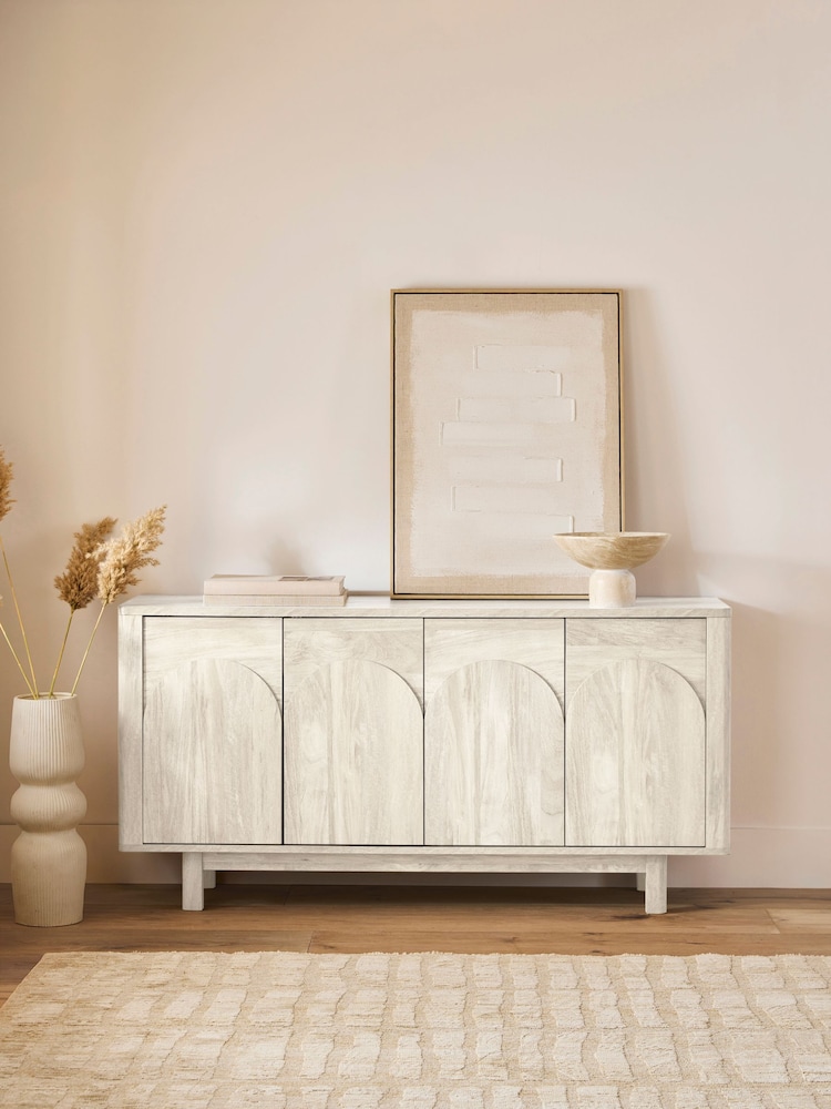 White Arches Mango Wood Effect Sideboard - Image 1 of 9