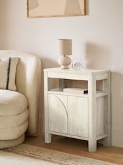 White Arches Mango Effect Storage Side Table - Image 2 of 8