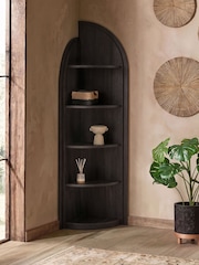 Black Arches Mango Wood Effect Corner Shelf - Image 1 of 5