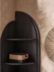 Black Arches Mango Wood Effect Corner Shelf - Image 2 of 5