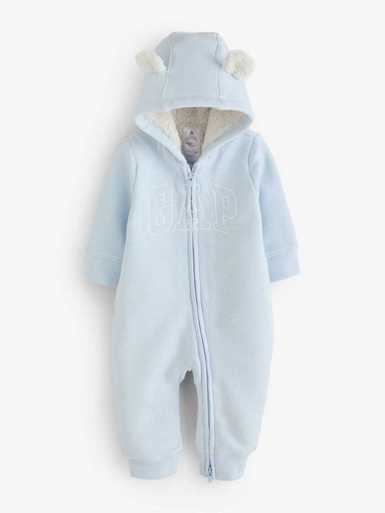 Gap Blue Sherpa Lined One-Piece (0-24mths) - Image 1 of 5 Gap Blue Sherpa Lined One-Piece (0-24mths) - Image 1 of 5