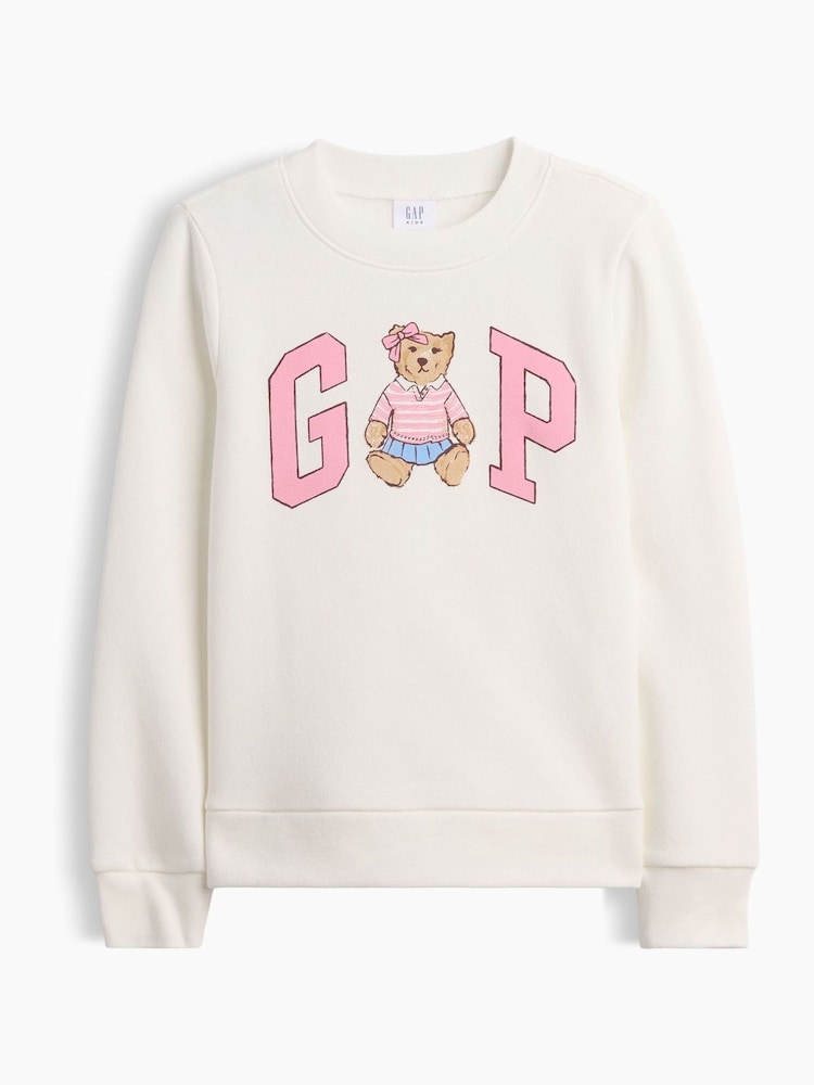 Gap Cream Bear Crew Neck Graphic Sweatshirt (4-13yrs) - Image 1 of 3 Gap Cream Bear Crew Neck Graphic Sweatshirt (4-13yrs) - Image 1 of 3