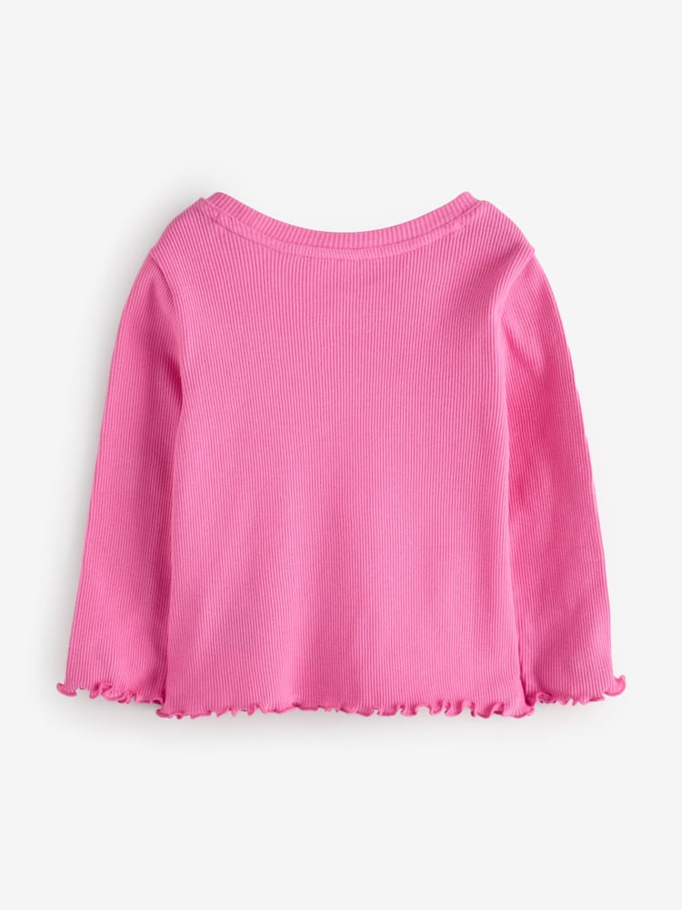 Pink - Gap Langarm-T-Shirt aus Rippmaterial mit Rundhals (6Monate–5Jahre) - Bild 2 von 5