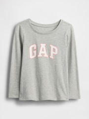 Gap Grey Logo Long Sleeve T-Shirt (6mths-5yrs) - Image 1 of 3