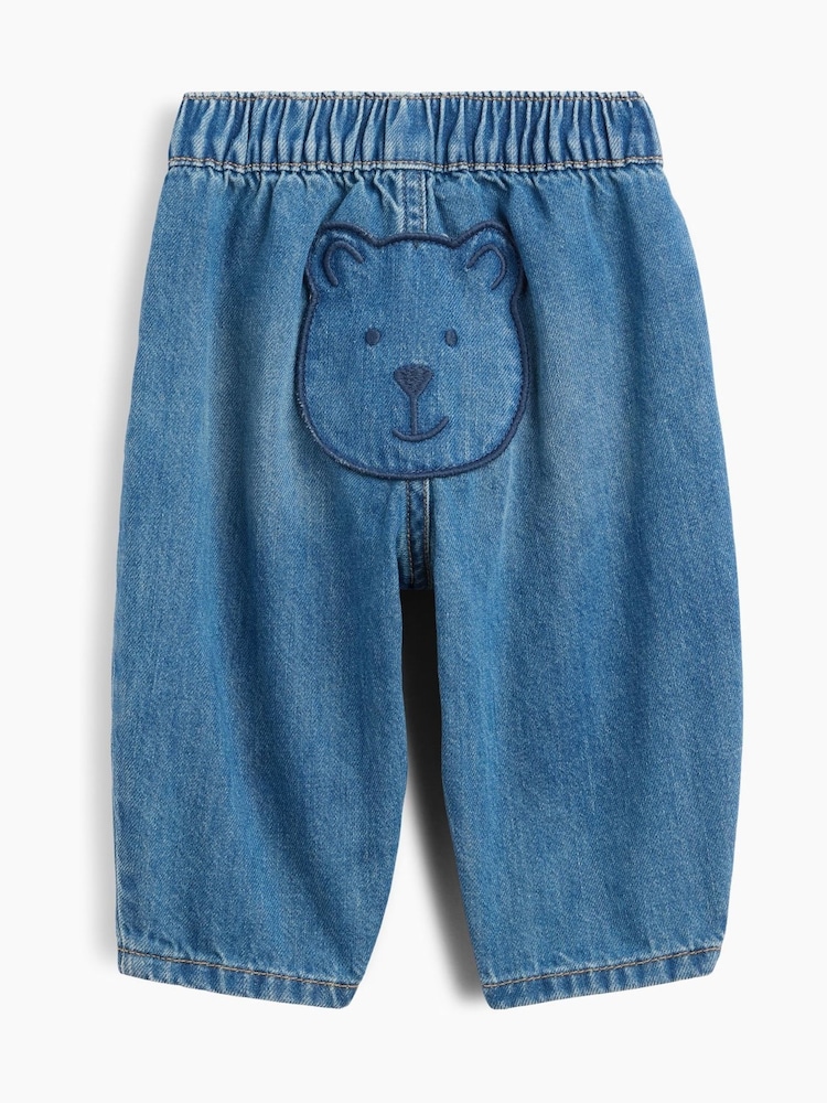 Gap Blue Brannan Bear Pull On Barrel Jeans (0-24mths) - Image 2 of 3