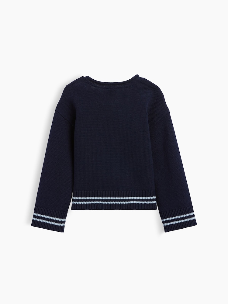 Gap Navy Bow Boxy Rolled Neck Jumper (6mths-5yrs) - Image 2 of 2