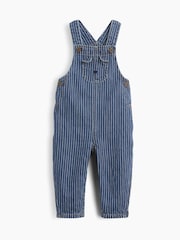Gap Blue Denim Stripe Brannan Bear Overalls (0-24mths) - Image 1 of 3