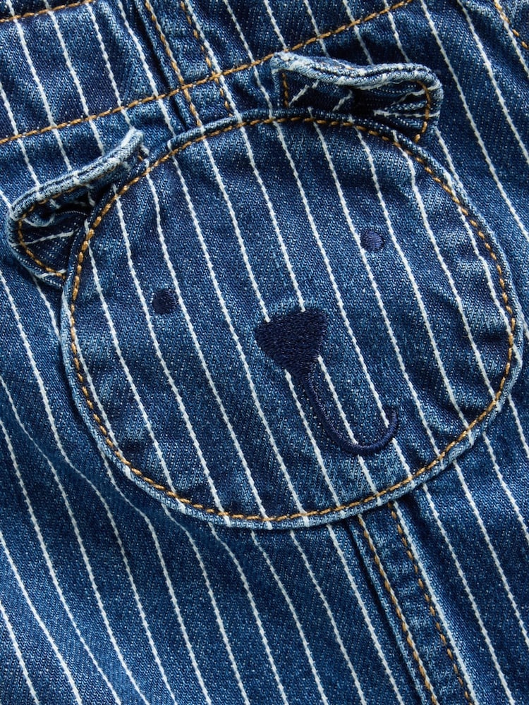 Gap Blue Denim Stripe Brannan Bear Overalls (0-24mths) - Image 3 of 3 Gap Blue Denim Stripe Brannan Bear Overalls (0-24mths) - Image 3 of 3
