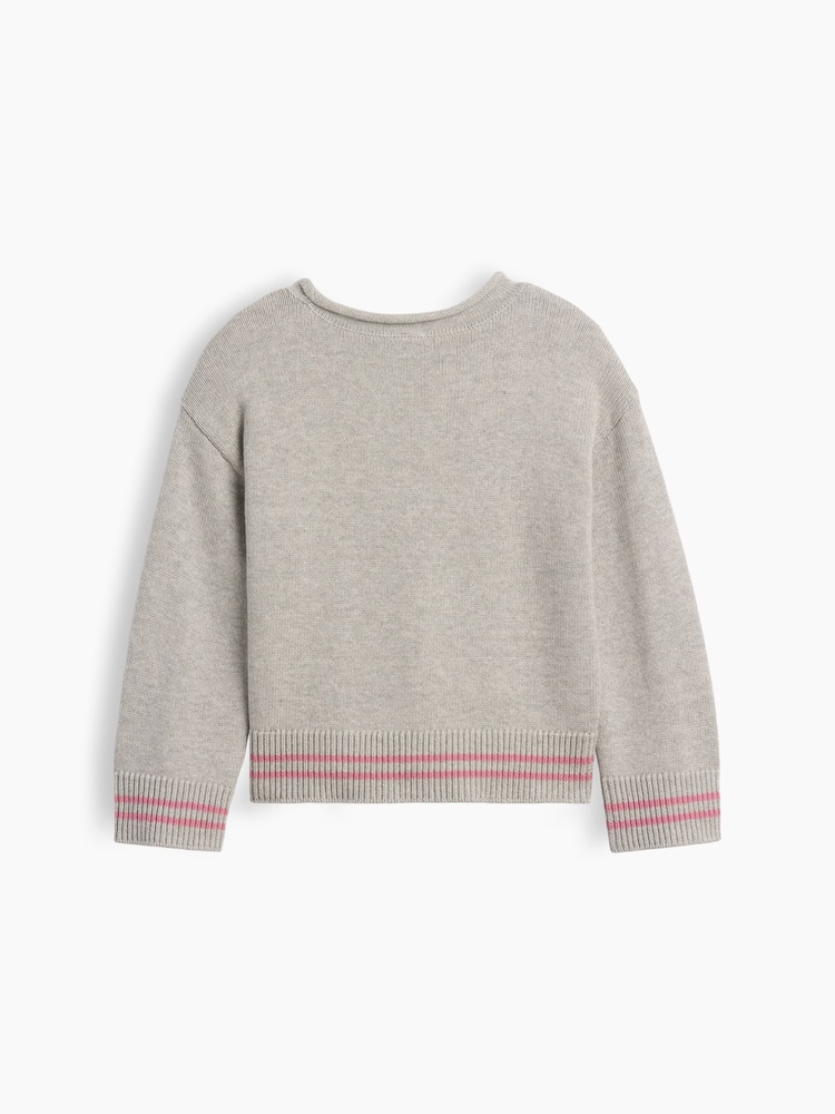Gap Grey Heart Boxy Rolled Neck Jumper (6mths-5yrs) - Image 2 of 2