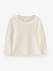 Cream - Gap Langarm-T-Shirt aus Rippmaterial mit Rundhals (6Monate–5Jahre) - Bild 1 von 5