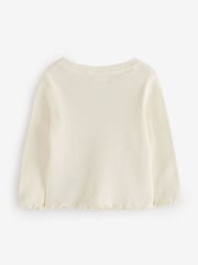 Cream - Gap Langarm-T-Shirt aus Rippmaterial mit Rundhals (6Monate–5Jahre) - Bild 2 von 5