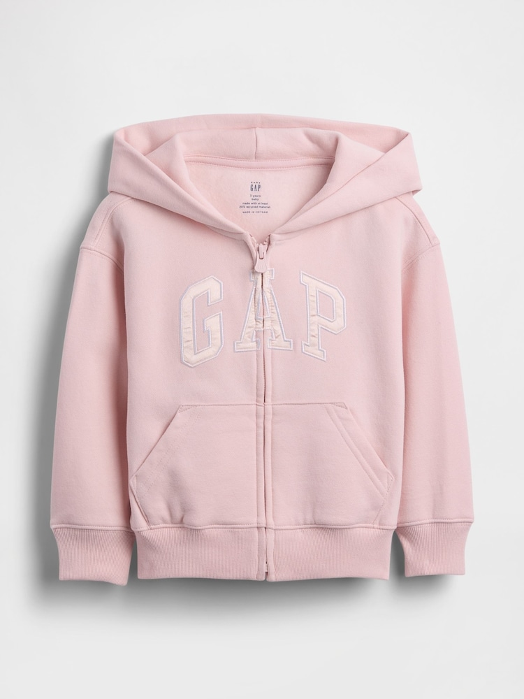 Gap Light Pink VintageSoft Logo Zip Hoodie (6mths-5yrs) - Image 1 of 2