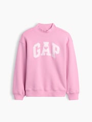 Rosa - Gap Oversized Mock Neck Logo Sweatshirt (4-13yrs) - Bild 3 av 4
