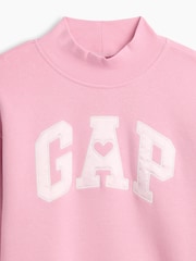 Rosa - Gap Oversized Mock Neck Logo Sweatshirt (4-13yrs) - Bild 4 av 4