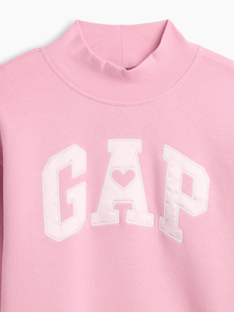 Rosa - Gap Oversized Mock Neck Logo Sweatshirt (4-13yrs) - Bild 4 av 4