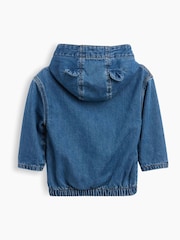 Gap Medium Wash Denim Brannan Bear Hooded Jacket (3-24mths) - Image 2 of 3