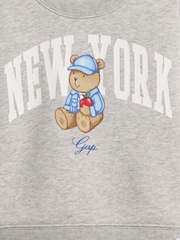 Gap Grey Vintage Soft Brannan Bear Logo Sweatshirt Set (0-24mths) - Image 3 of 3