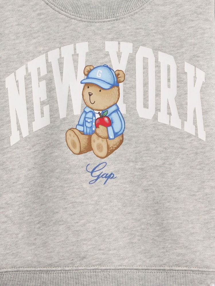 Gap Grey Vintage Soft Brannan Bear Logo Sweatshirt Set (0-24mths) - Image 3 of 3