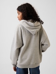Gap Grey/Blue Floral VintageSoft Oversized Logo Hoodie (4-13yrs) - Image 2 of 4