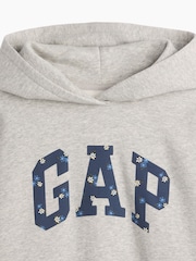 Gap Grey/Blue Floral VintageSoft Oversized Logo Hoodie (4-13yrs) - Image 4 of 4