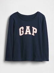 Gap Navy Logo Long Sleeve T-Shirt (6mths-5yrs) - Image 1 of 3