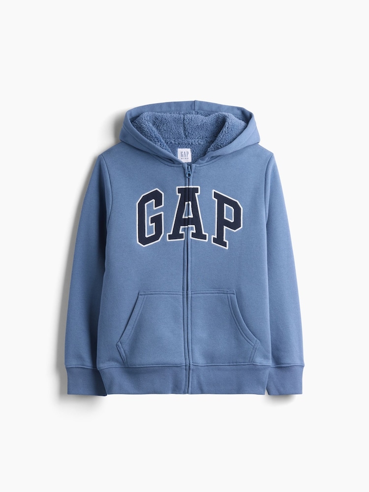Blau - Gap Sherpa-Lined Zip-Up Hoodie (4-13yrs) - Bild 1 von 3 Blau - Gap Sherpa-Lined Zip-Up Hoodie (4-13yrs) - Bild 1 von 3