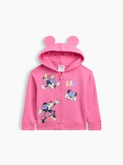 „Gap × Disney Minnie Mouse“ laisvalaikio stiliaus džemperis su užtrauktuku ir grafiniu raštu (6mėn.–5m.) - 1 paveikslėlis iš 3