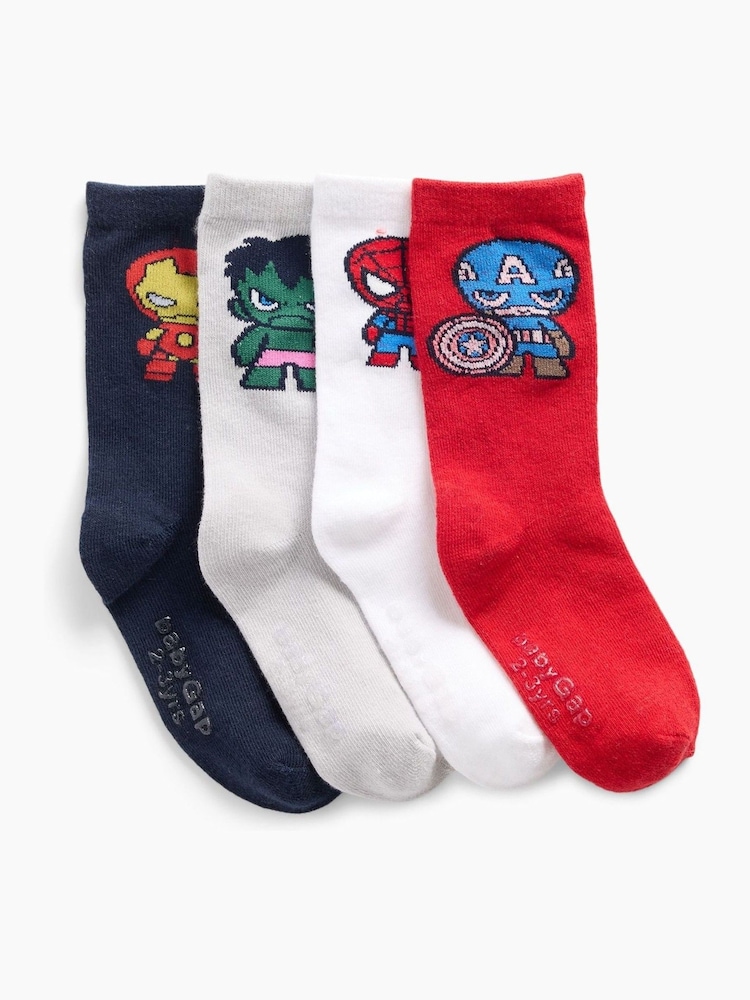 Gap Red Marvel Avengers Crew Socks 4-Pack - Image 1 of 1 Gap Red Marvel Avengers Crew Socks 4-Pack - Image 1 of 1