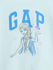 Gap Blue Elsa Disney Frozen Logo Short Sleeve T-Shirt (6mths-5yrs) - Image 3 of 3