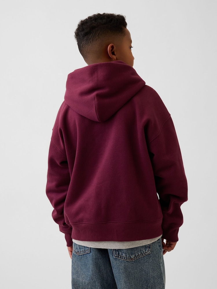 Bourgogne Röd - Gap Vintage Soft Relaxed Logo Huvtröja (4-13år) - Bild 2 av 4