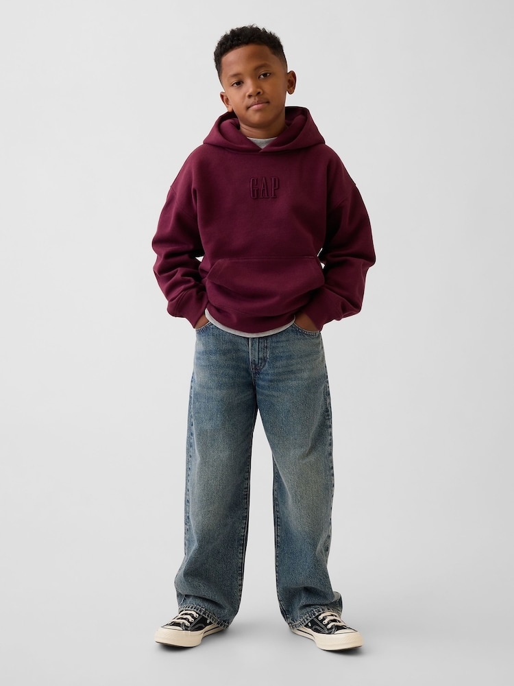 Gap Burgundy Red Relaxed Logo Hoodie (4-13yrs) - Image 2 of 4 Gap Burgundy Red Relaxed Logo Hoodie (4-13yrs) - Image 2 of 4