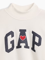 Vit - Gap Oversized Mock Neck Logo Sweatshirt (4-13yrs) - Bild 3 av 3